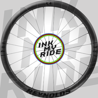 Reynolds AR41 bicycle wheel with custom vinyl decal stickers
